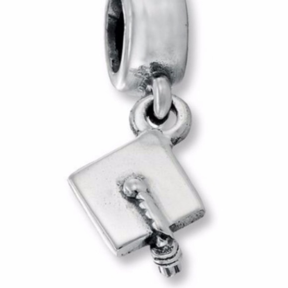 Pandora Retired Graduation Cap Hat Charm - Picture 1 of 5